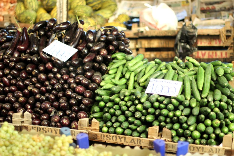 Eggplant and cucumbers are two absolute staples