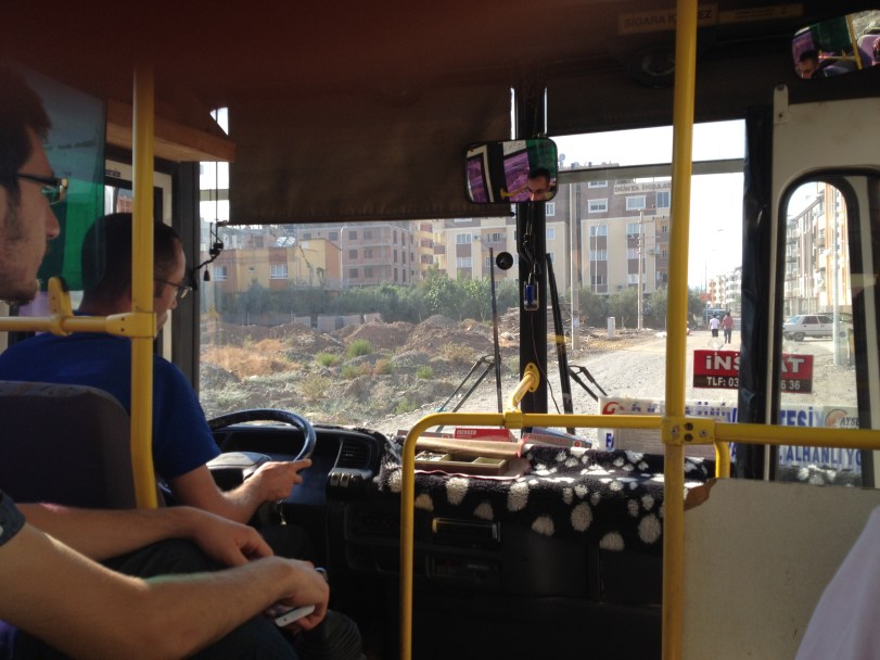 Riding on a local dolmus