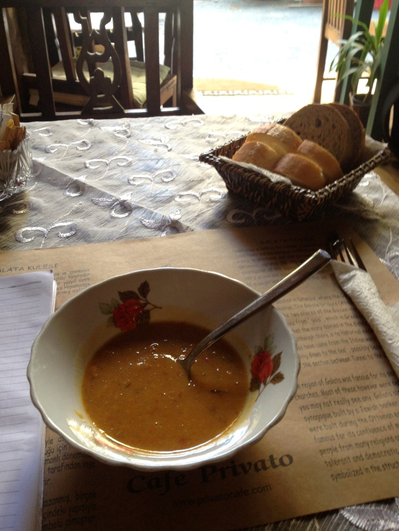 A fantastic bowl of homemade lentil soup on my last day in Turkey for a while