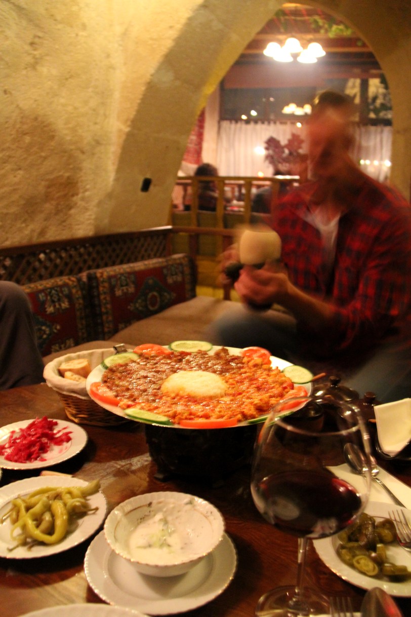 Trying various dishes at Dibek, my favorite restaurant in Goreme