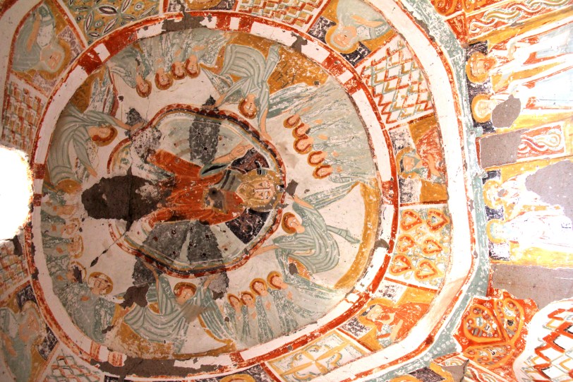 Ceiling art in former cave churches