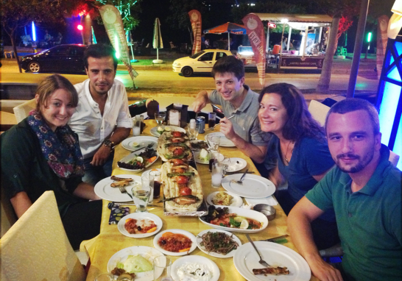 Welcome dinner of meter-long Adana kebab