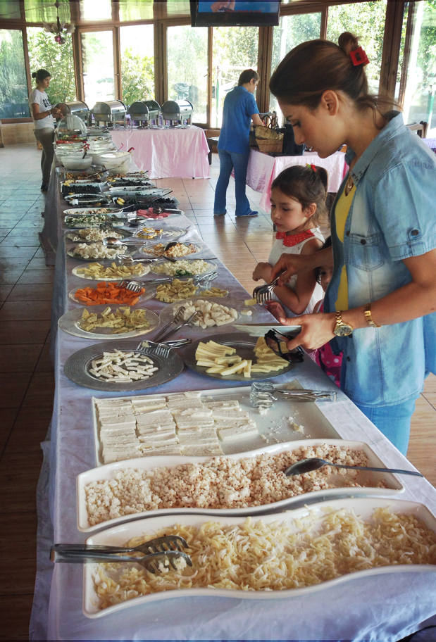 An extensive breakfast buffet