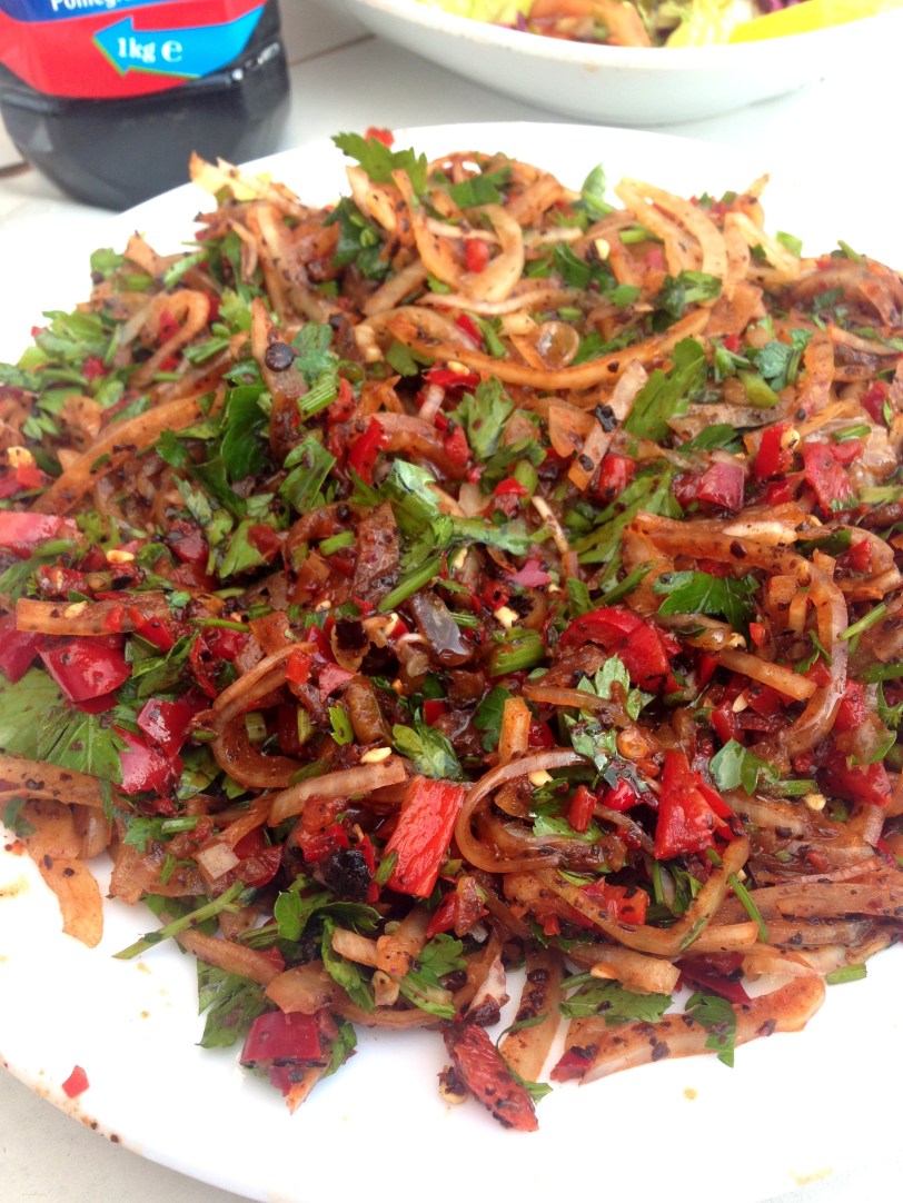 Bolkepce whips up fantastic salads to get you started while your meat sizzles on the grill. 